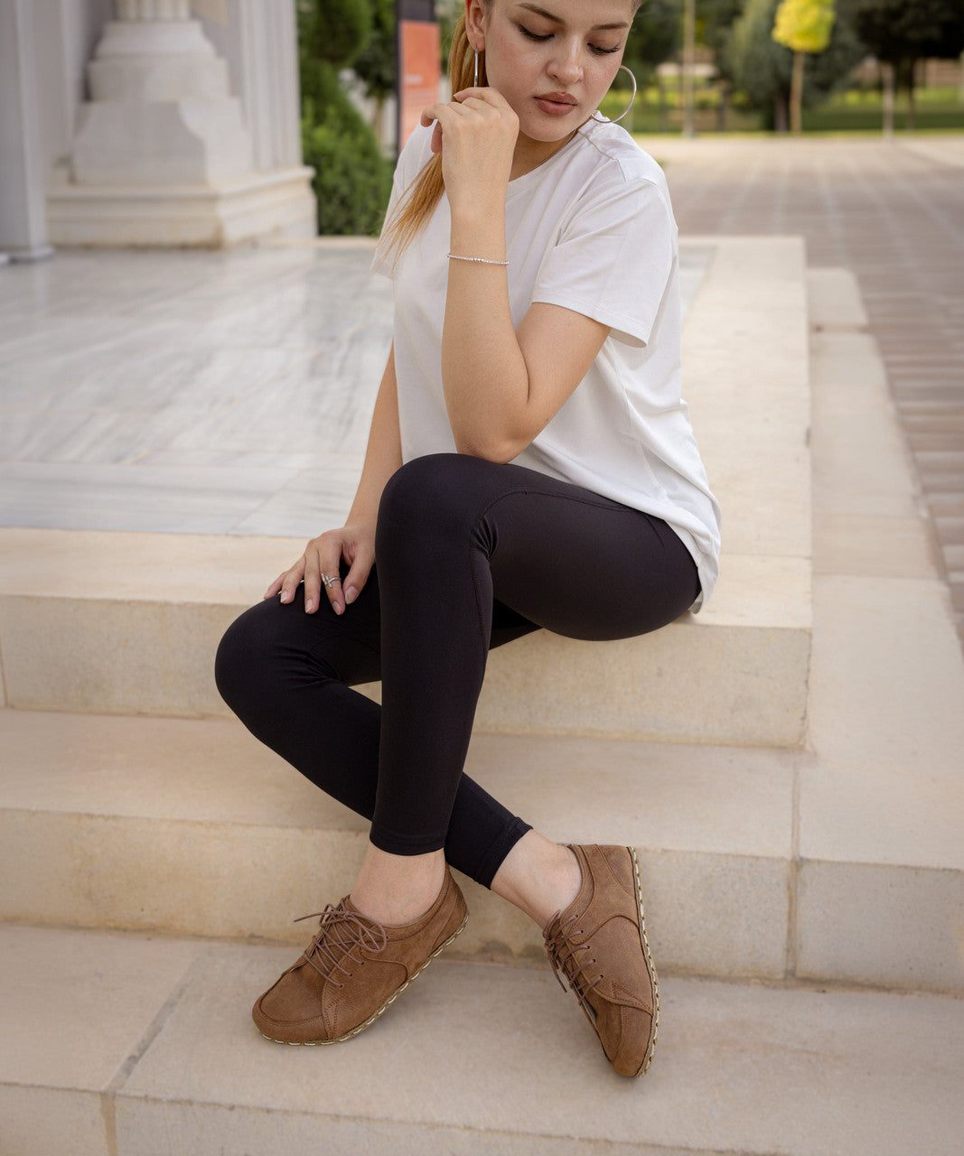 Women's Barefoot Leather Sneaker — Hickory