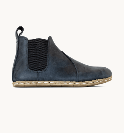 Women's Barefoot Leather Chelsea Boot — Raven Black
