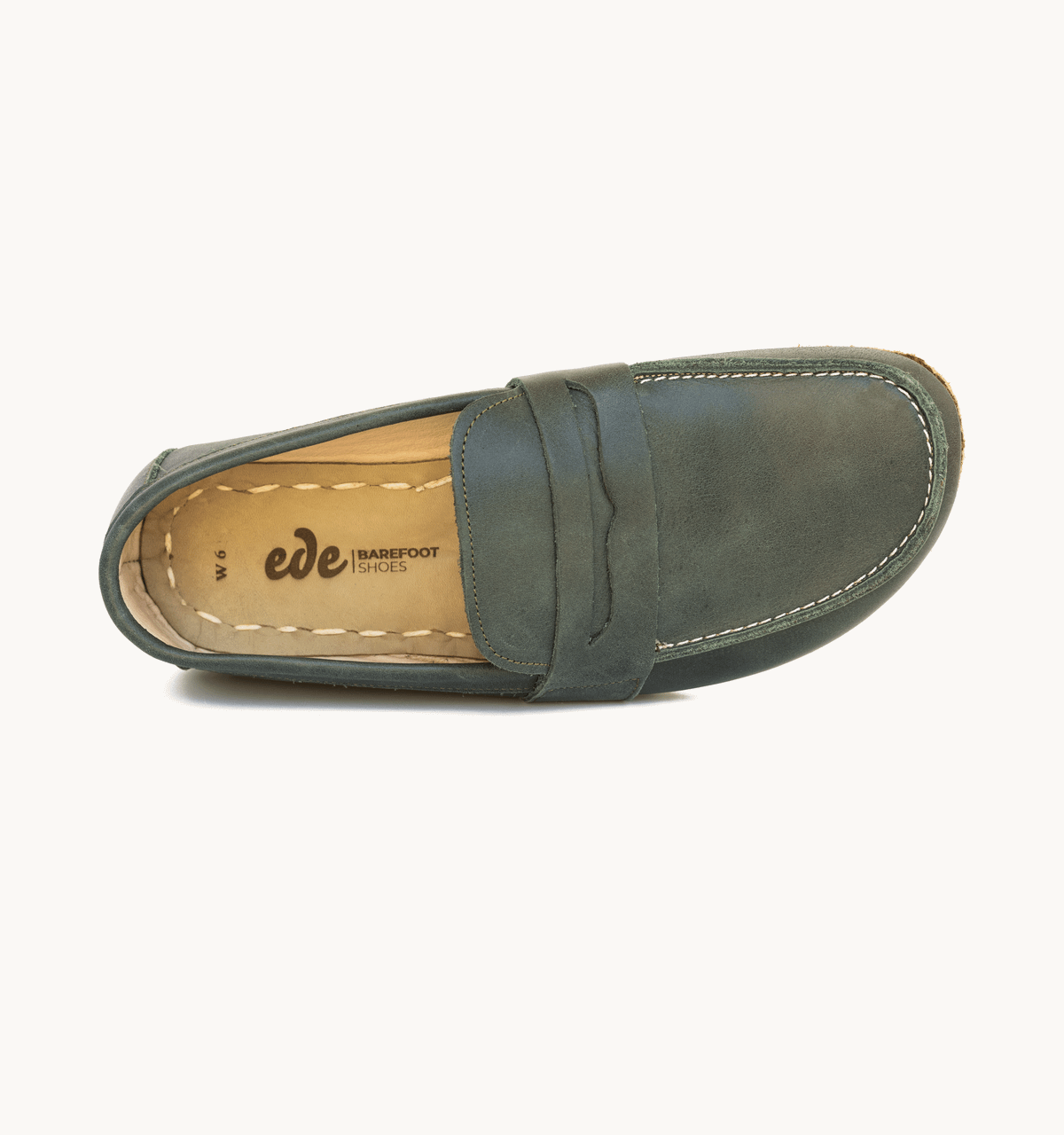 Women's Barefoot Leather Penny Loafer — Evergreen