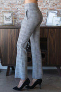 Heimish Full Size Plaid Flare Pants With Wide Waist Band Plus Size
