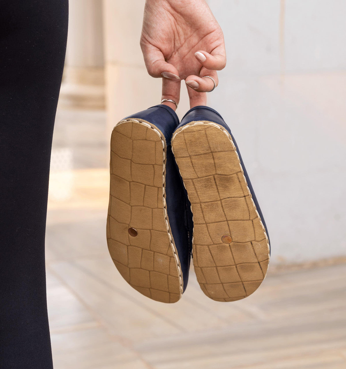 Women's Barefoot Leather Moccasin — Ocean